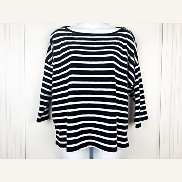French Connection Tops - FRENCH CONNECTION Striped Boat Neck Top - L